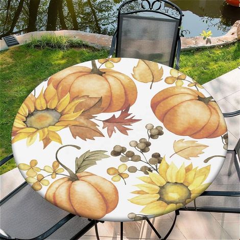 Nappe ronde avec élastique pour jardin & balcon, lavable, Ø 90cm