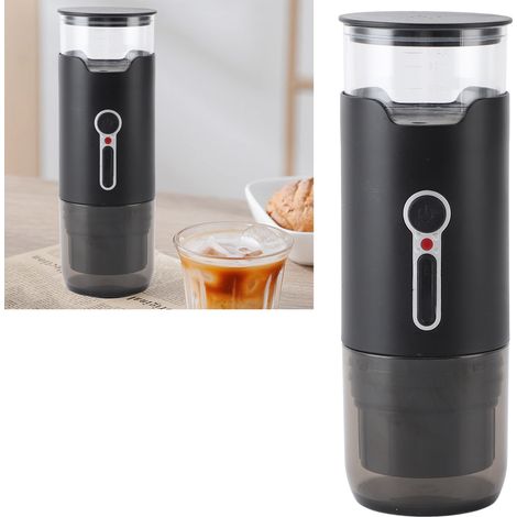 Cafetera portátil inalámbrica y recargable con presión de 15 bares – Carcasa de ABS negro, 72 x 220 mm, puerto USB, batería de litio de 1500 mAh, ideal para viajes, oficina y hogar. (1/5)