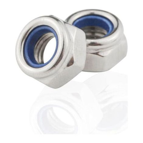 QORVA-Ecrou M8, Écrous Inox 8mm (10 Pièces), Écrous Hexagonaux en Acier Inoxydable , Ecrou Frein de Blocage en Nylon, Écrou Autobloquant pour Boulons et Vis