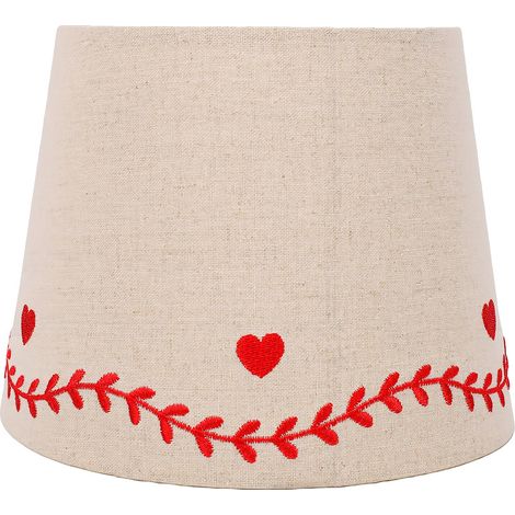 Branche broderie abat-jour E27 E14 lin tissu abat-jour lampe de Table décor rustique chambre salon rouge (1/5)