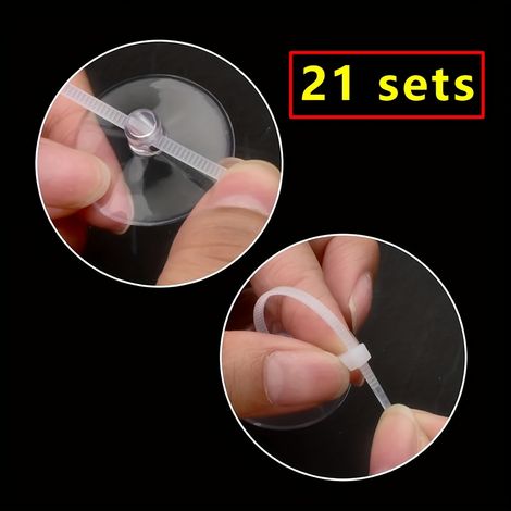 21 ventouses avec cordes de tirage (quantité allant de 21 à 30) - Idéales pour les amphibiens et les reptiles, ces ventouses peuvent être fixées sur des cages pour des lianes de plantes artificielles. (1/5)