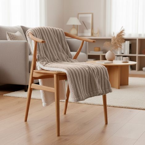 Polyester-Decke in Beige 130x170 cm - Kollektion BERGIL