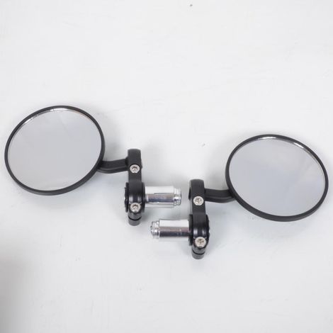 Paar runde Spiegel schwarz Lenkerstummel neu für Custom Bobber (1/2)