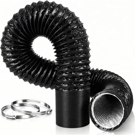 Gaine Ventilation 100mm 3m Tuyau Evacuation Seche Linge Flexible Pvc Tuyau Evacuation Extracteur d'Air Climatisation Sèche-linge Hotte Noir (1/5)