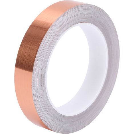 Nastro in lamina di rame con adesivo conduttivo - Schermatura EMI conduttiva per riparazioni elettriche di circuiti stampati per vetrate artistiche (10 mm, 1 pezzo) (1/4)