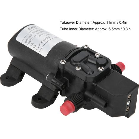 Pompe à membrane miniature 12 V 72 W, débit 6,0 L/min, pression 0,9 MPa, sortie à double filetage G1/2" à droite (1/5)
