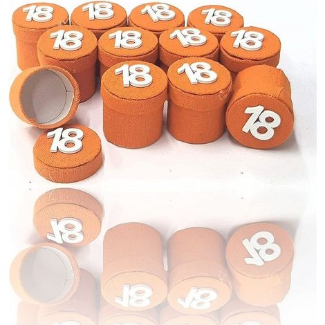 TrAdE Shop Traesio - Set 12 Pezzi Bomboniera Bomboniere Scatolina Arancione 18 Anni Portaconfetti -