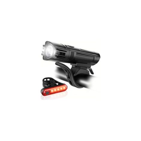 Kit d'éclairage vélo rechargeable par USB, feux avant et arrière ultra-lumineux et puissants, 4 modes d'éclairage.