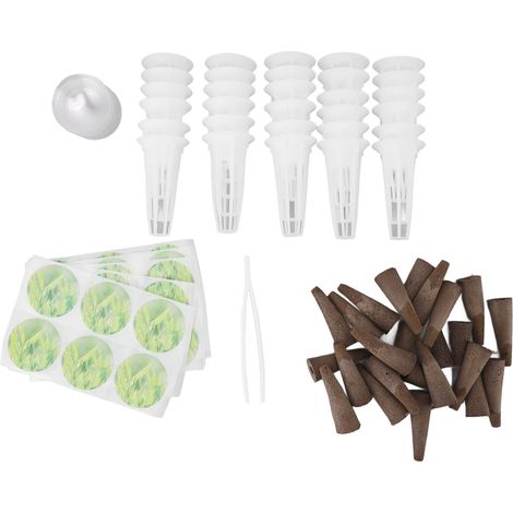 Hydroponik-Sets in Kapseln, Kunststofftorf, erdlose Anzuchtkörbe, Kuppeln, Hydroponik-Zubehör für Indoor-Gartensysteme. (1/5)