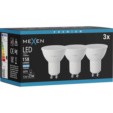 Mexen Nova 3x Ampoule LED GU10, 1,5W, Froid - 6500K, 158 lm - L107-GU10-0165-01x03 (1/5)