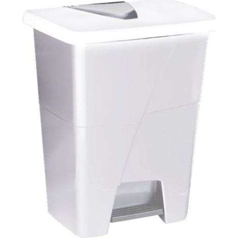 Poubelle à Pédale 45L Blanche - Colis de 5 - Tampel