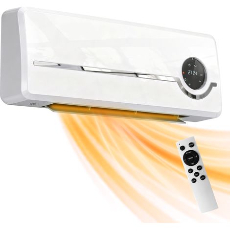 Radiateur soufflant mural, radiateur céramique mural de 2000 W avec ventilateur, télécommande, 2 modes de chauffage, affichage LED (1/5)