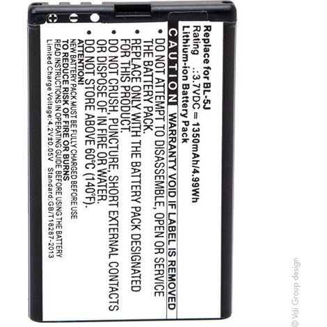 NX - Batterie téléphone, smartphone, GSM pour Nokia 3.7V 1200mAh - BL-5JBL5JCS-NK5JXL (1/3)