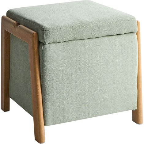 Pouf con contenitore in tessuto Verde chiaro Edland (1/5)