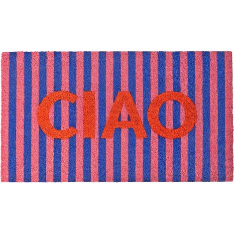 Fisura Zerbino "Ciao" a Righe, 70 x 40 cm, Blu / Rosso