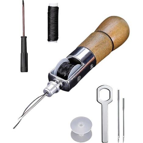 Ensemble - Machine à coudre à la main pour le travail du cuir - Aiguilles à coudre le cuir - Outils de couture du cuir