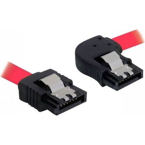 Câble SATA - 30 cm - Connecteur Angle Droit Verrouillé - Rouge