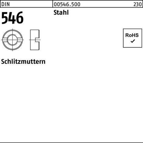 DIN 546 Schlitzmutter Stahl M 5 S 100 Stk (1/2)