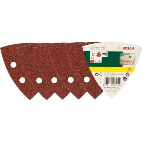 Accessories 2607019487 Lot de feuilles abrasives pour Ponceuse Delta Grain 40 25 pièces Argent (1/3)
