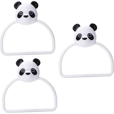 Lot De 3 Porte-Serviettes Muraux en Abs Design Dessin Animé Facile À Installer pour Salle De Bain Cuisine Rangement De Serviettes