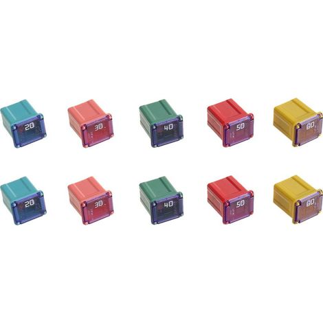 Set of 12 square automotive fuses 12V-24V (20A/25A/30A/40A/50A/60A, 2 pieces each) (1/5)