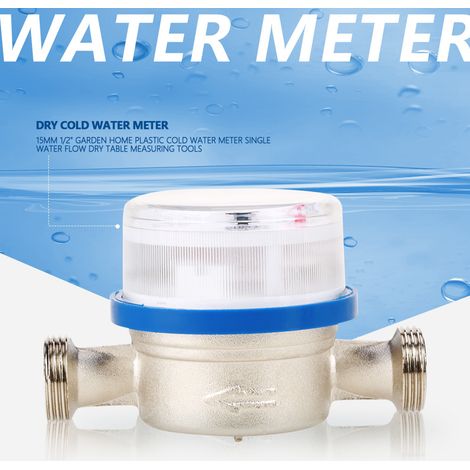 Compteur d'eau froide en plastique de 15 mm (1/2") pour jardin et maison, outil de mesure de débit d'eau simple pour table sèche (1/5)