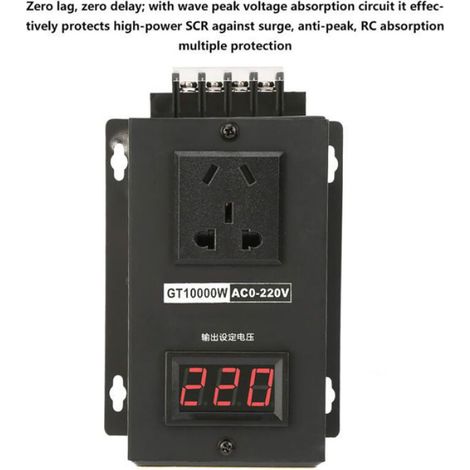 Regulateur De Tension - Thyristor Ac 220 V - Sortie 10 A 220 V Re Glable - Pour Charge Resistive Jusqu A 5000 W - 1 Unite (1/5)