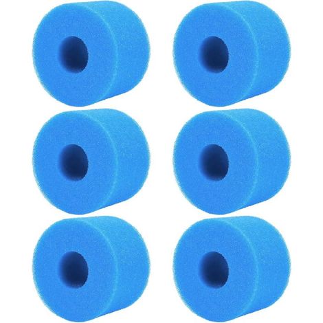 Fltre Spa, Cartouche Filtre Piscine,Cartouche filtrante en éponge Anti Obstruction, Tube d'éponge filtrante 108x40x73 mm (Lot de 6 pièces) — Éponge filtrante Haute efficacité pour piscines. (1/5)