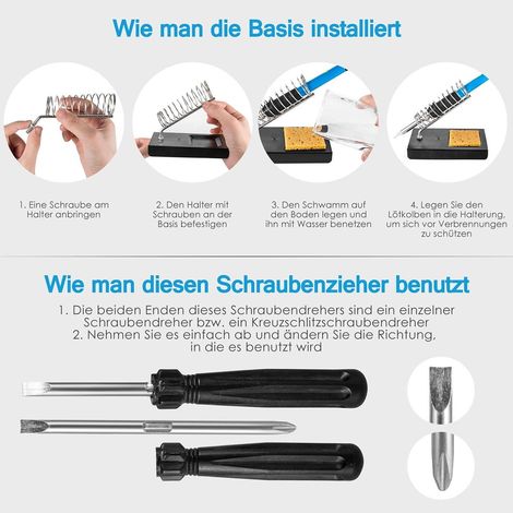 Kit d'outils électriques, kit de fer à souder, fer à souder 60 W, kit de soudure, 15 pièces (1/5)