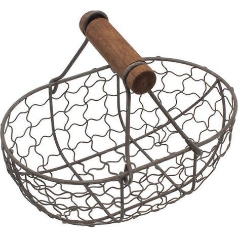 1 Aufbewahrungskorb im Retro-Stil, großer Eierbehälter – 18,00 x 12,00 x 12,00 cm – Schwarz (1/3)