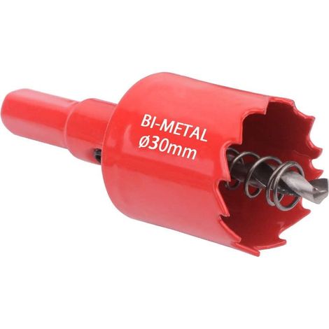 MINKUROW Sierra de corona bimetálica, Sierra de corona para madera Ø30 mm, Broca de centrado de sierra de corona, para taladrar plástico, PVC, madera, tableros de fibra, metal blando (1/5)