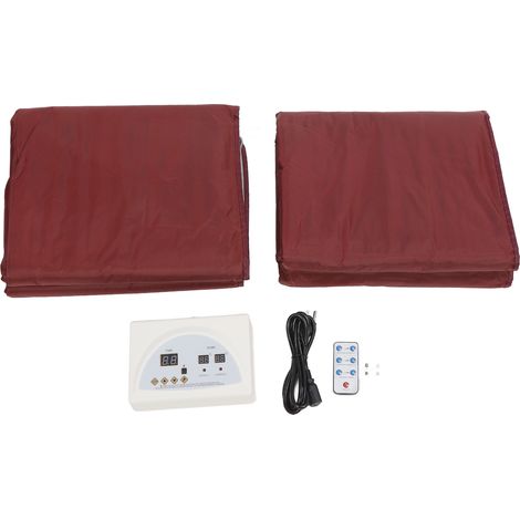 Couverture Sauna Infrarouge Lointain Vin Rouge 180x80cm, Perte de Poids Vapeur, Télécommande, Fiche US 110V (1/5)