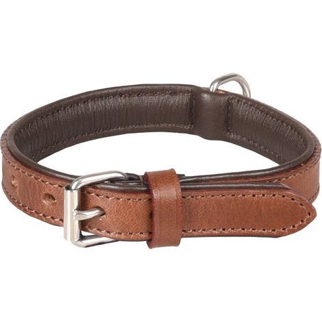 Collier Cuir S 26-32 cm ARIZONA brun  pour chien - Flamingo (1/2)
