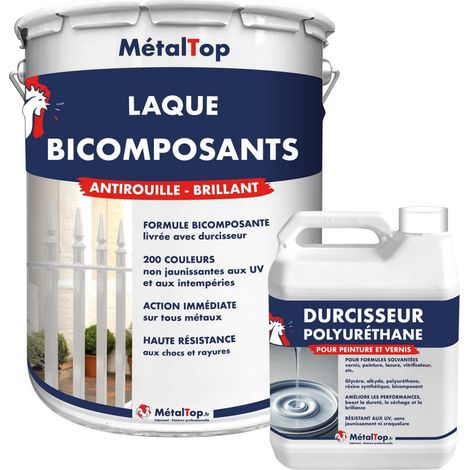 Laque Bi Composants - Gris terre dombre - RAL 7022 - 5 L - Métaltop