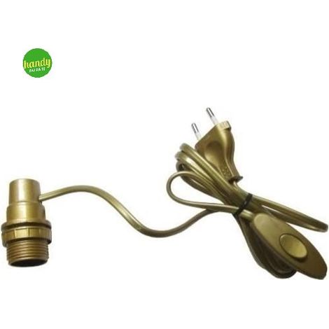 Portalampada Electraline E27 spina lat. oro