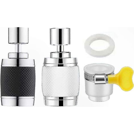 Mitigeur de cuisine avec pommeau de douchette orientable 360°, filtreur et économiseur d'eau, adaptateur boostant la pression pour évier, rotation complète, aérateur de robinet. (1/5)