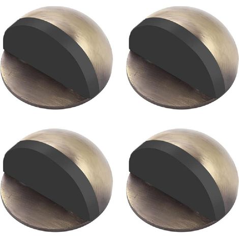 Lot de 4 butées de porte ovales en acier inoxydable, finition bronze vintage, avec vis de fixation – protection mur et porte (1/5)