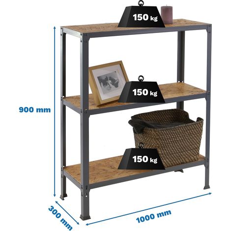 Simonhome Click Wood Plus 3/300 Mensola Robust in Grigio