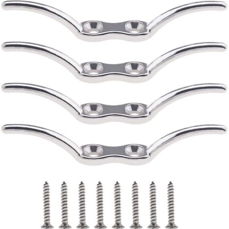 Taquets de Corde Bateau Inox 316 2,5 Pouces - Lot de 4 avec Vis pour Arrimage Marin (1/4)