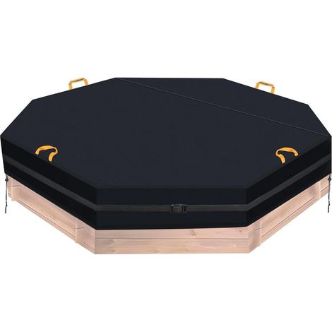 Achteckige Sandkastenabdeckung 213x200cm wasserdicht winddicht 600D Oxford mit Griffen (1/5)