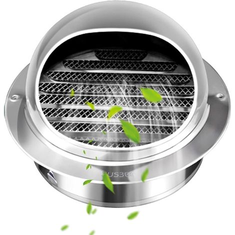 Rejillas internas y externas, rejilla de ventilación redonda de 120 mm para sistemas de ventilación mecánica, rejilla de ventilación para campana extractora, tapa redonda de acero inoxidable 304 con m (1/5)