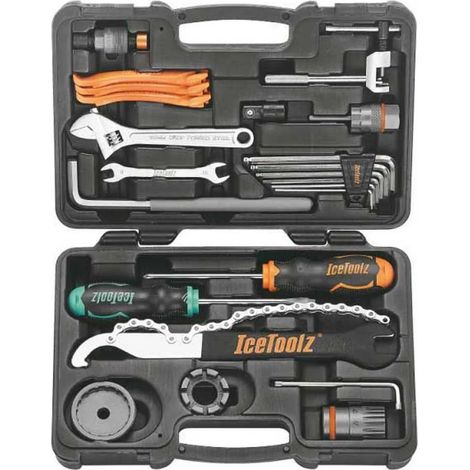 Boîte à outils icetoolz essence 82f4 design compact clés et démonte-pneus