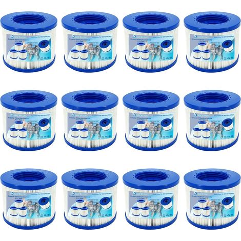 Lot de 12 Filtre de spa a Visser, Filtre Pour Clever Spa, Cartouche Filtre à Vis pour Spa Gonflable Pas De Vis 60mm, Cartouche Filtre pour Spa, filtre spa lumix, Compatible pour Cosy Spa (1/5)