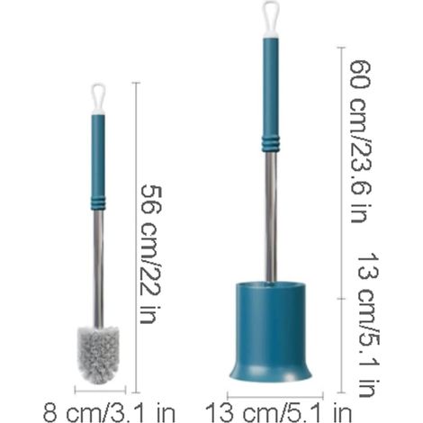 Support de sol pour brosse WC en plastique, bleu