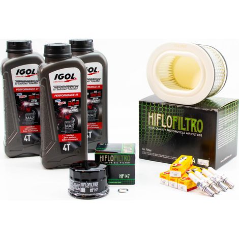 Kit Révision Filtres Bougies pour YAMAHA FZS 600 Fazer de 1998 à 2003 - IGOL PROPULS PERFORMANCE 10W40 3L