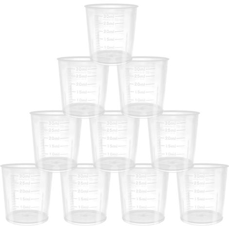 Lot de 10 gobelets gradués transparents de 30 ml pour la cuisine (1/5)