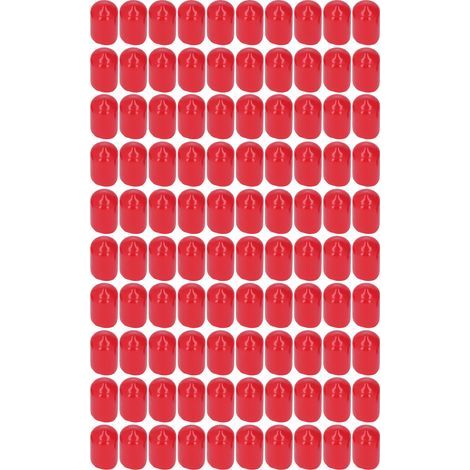 Couvercle d'embout rond en PVC, 100 pièces, Flexible, ignifuge, protecteur de filetage de vis, rouge, 12mm (1/5)