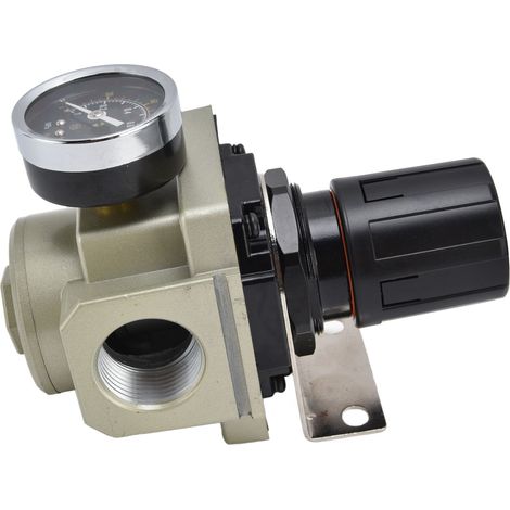 Régulateur de pression air comprimé 0.05‑0.8MPa avec jauge et soupape sécurité en alliage aluminium 3/8" pour compresseur