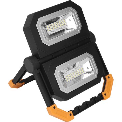 Wiederaufladbare Arbeitsleuchte mit 64 LEDs, 6000K, 2 Helligkeitsstufen, rotem und blauem Blinklicht, tragbar und faltbar, für Mechaniker. (1/5)