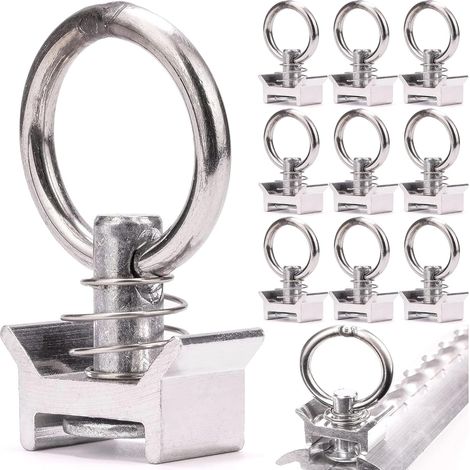 10PCS Clamping Rings for Clamping Rails,  Single-End Mounting for 1000 daN (kg) Load Capacity,  Freight Load Rings,  Clamping Rail Mounting with Round Ring (1/5)